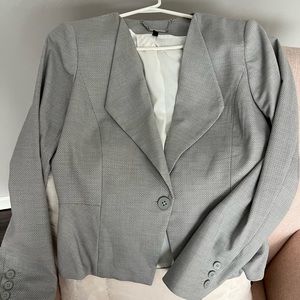Chevron White House Black Market Suit Jacket